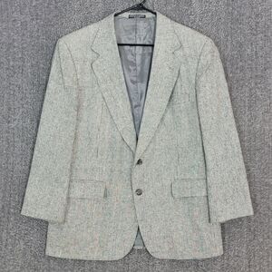 Town Craft Blazer Mens 42S Black White 100% Silk Houndstooth Jacket Sport Coat
